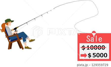 アンカリング効果のイラスト(行動経済学) アンカリング効果のイラスト(行動経済学) 129359729