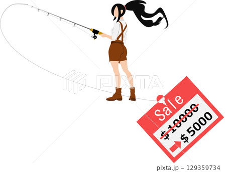 アンカリング効果のイラスト(行動経済学)	 129359734