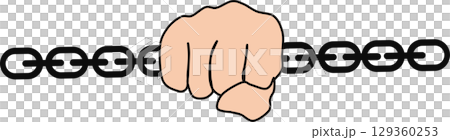 チェーンを握るグラフィック素材イラスト チェーンを握るグラフィック素材イラスト 129360253