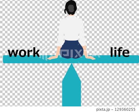 Work-life balance graphic illustration 129360255