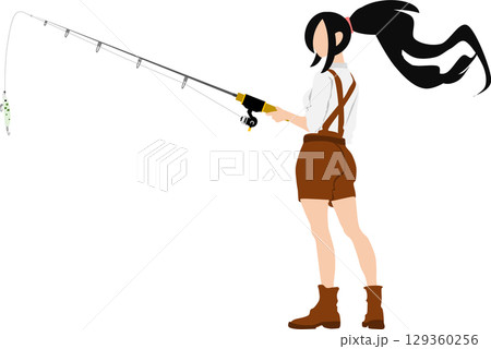 油彩画 女性の姿魚釣り s-20131104101634238338.webp