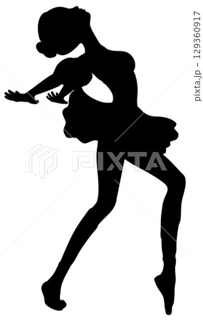 Silhouette of Ballerina in Classical Dance Pose 129360917