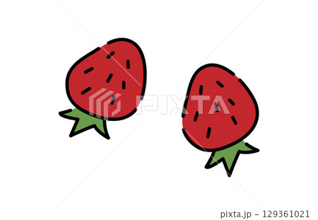 シンプルないちごのイラスト素材 129361021