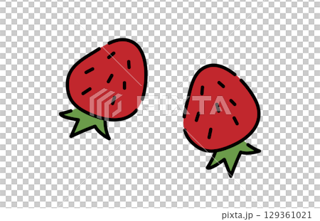 シンプルないちごのイラスト素材 129361021