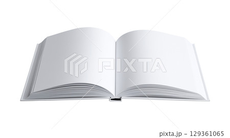 Isolated hardcover book with empty pages as a template or mockup for design 129361065