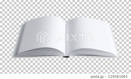 Isolated hardcover book with empty pages as a template or mockup for design 129361065