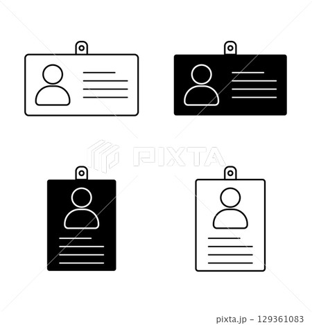 Simple black and white ID cards for design resources. 129361083