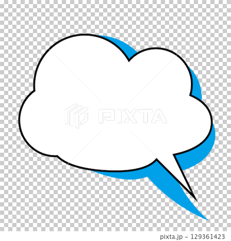 シンプルな吹き出しのイラスト　もこもこ 129361423