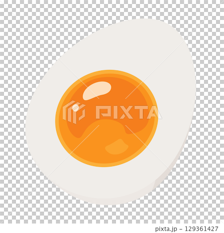 切成兩半的溏心蛋插圖素材 切成兩半的溏心蛋插圖素材 129361427