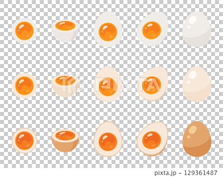 溏心蛋插圖素材集 129361487