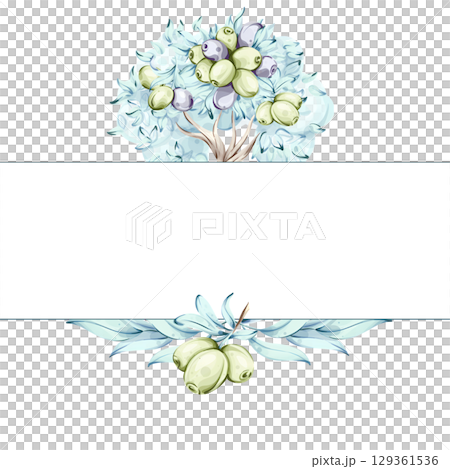 Olives and olive oil in watercolor illustrating the beauty of Italian cuisine and nature frame, border, arrangement Olives and olive oil in watercolor illustrating the beauty of Italian cuisine and nature frame, border, arrangement 129361536