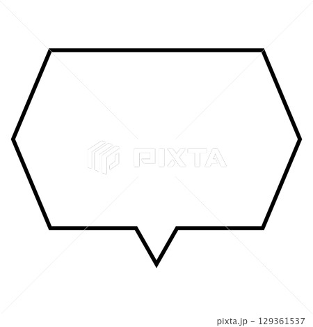 シンプルな吹き出しのイラスト　横長　六角形 129361537