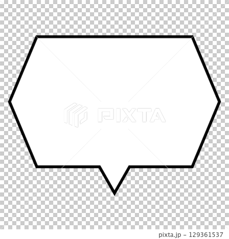 シンプルな吹き出しのイラスト　横長　六角形 129361537