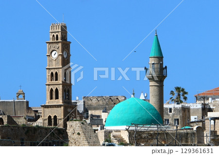 The ancient fortress city of Acre on the Mediterranean coast. 129361631