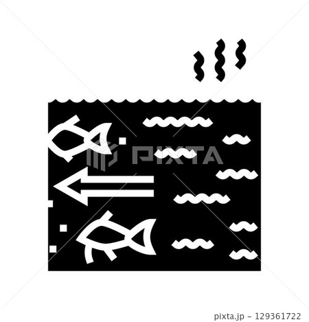 fish migration disruption pollution glyph icon vector illustration fish migration disruption pollution glyph icon vector illustration 129361722