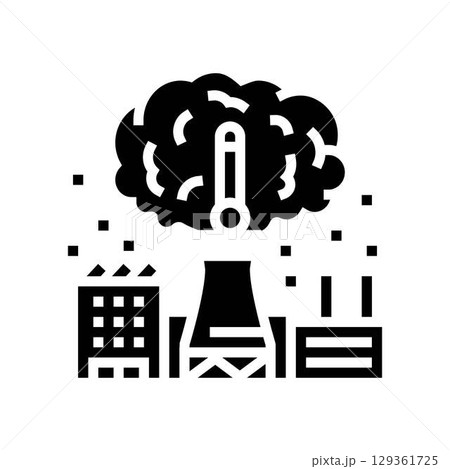 air pollution from heat pollution glyph icon vector illustration air pollution from heat pollution glyph icon vector illustration 129361725