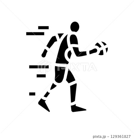 disabled athlete action inclusive fitness glyph icon vector illustration 129361827