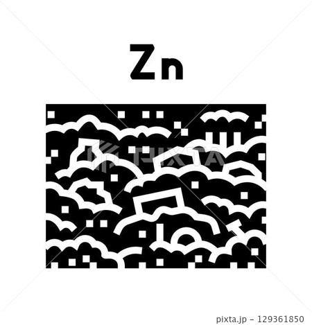 zinc contamination soil due industrial waste disposal glyph icon vector illustration 129361850