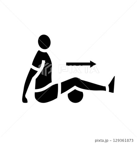 foam roller under legs glyph icon vector illustration 129361873