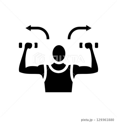 dumbbell rotational arrow glyph icon vector illustration 129361880