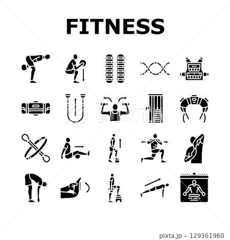 functional fitness mobility icons set vector 129361960