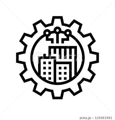 city infrastructure urbanization line icon vector illustration city infrastructure urbanization line icon vector illustration 129361991