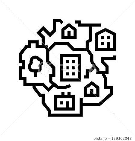 urban planning blueprint line icon vector illustration urban planning blueprint line icon vector illustration 129362048
