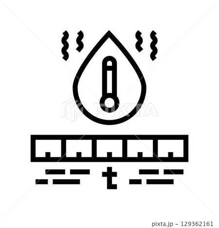 thermal effect water quality pollution line icon vector illustration thermal effect water quality pollution line icon vector illustration 129362161