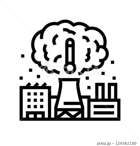 air pollution from heat pollution line icon vector illustration air pollution from heat pollution line icon vector illustration 129362180
