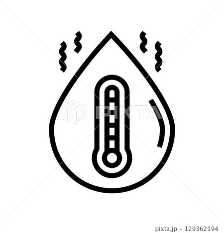 water temperature increase line icon vector illustration 129362194