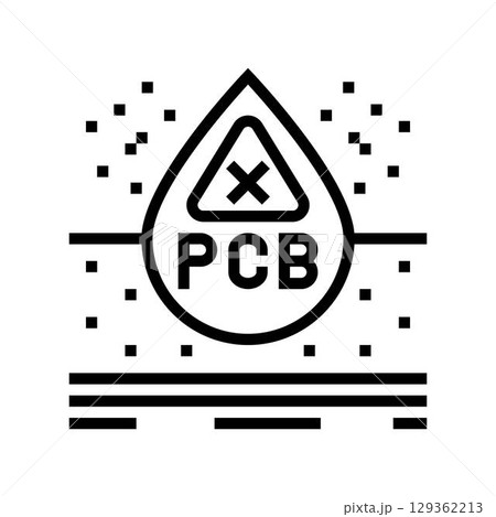 skin contact pcb water line icon vector illustration 129362213