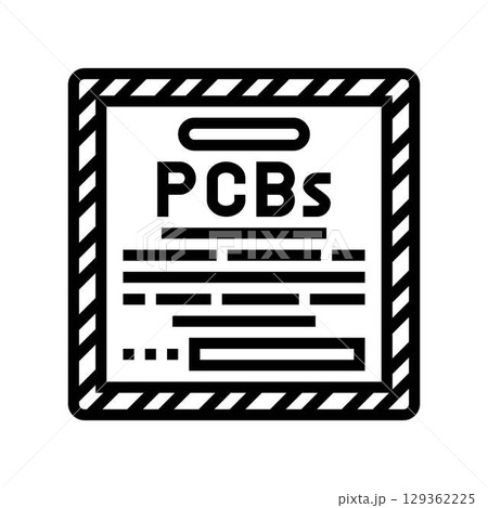 industrial faded contains pcb warning line icon vector illustration 129362225