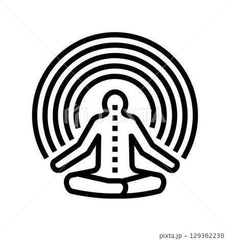 chakra alignment inclusive fitness line icon vector illustration chakra alignment inclusive fitness line icon vector illustration 129362230