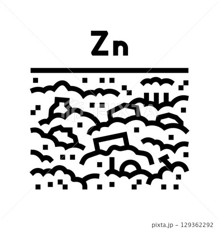 zinc contamination soil due industrial waste disposal line icon vector illustration 129362292
