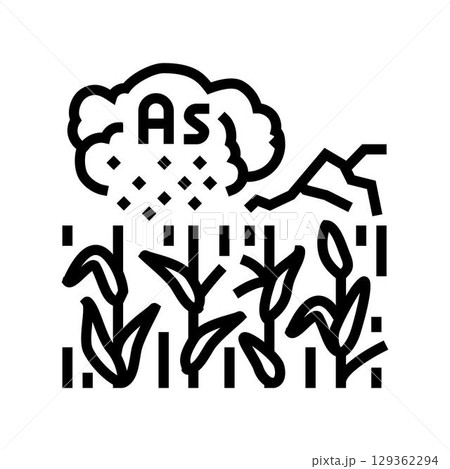arsenic poisoning crops mining area line icon vector illustration 129362294