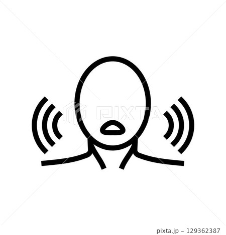 voice change adolescence puberty line icon vector illustration 129362387