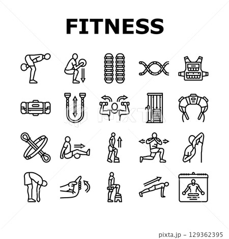 functional fitness mobility icons set vector 129362395