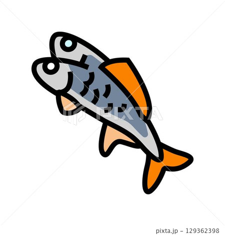 mutated fish deformities color icon vector illustration 129362398