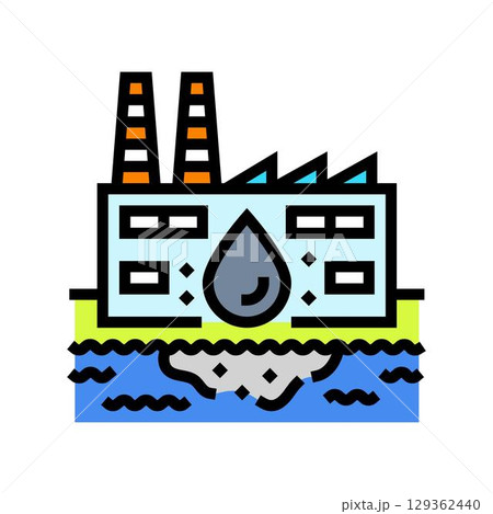factory discharging waste river color icon vector illustration 129362440
