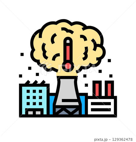 air pollution from heat pollution color icon vector illustration air pollution from heat pollution color icon vector illustration 129362478