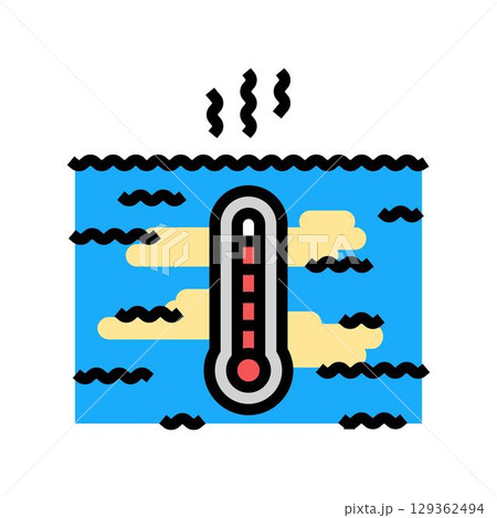 ocean warming pollution color icon vector illustration ocean warming pollution color icon vector illustration 129362494