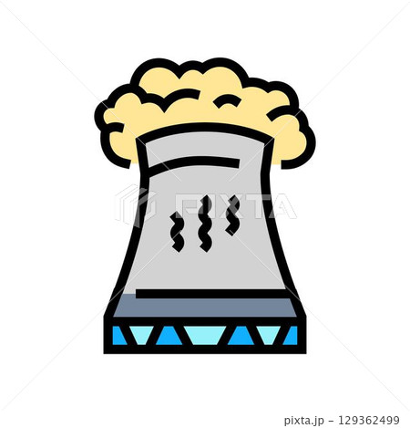 cooling tower pollution color icon vector illustration 129362499