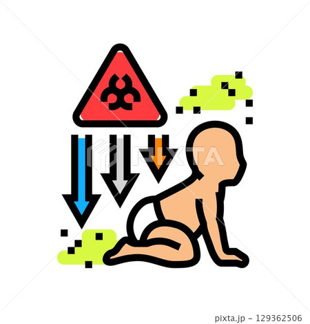 child exposed to toxic environment color icon vector illustration 129362506