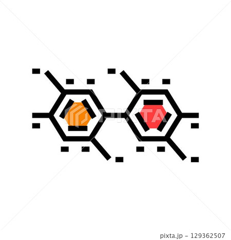 pcb molecule structure color icon vector illustration pcb molecule structure color icon vector illustration 129362507