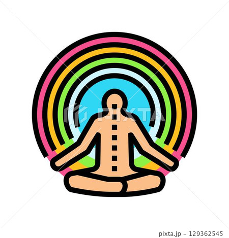 chakra alignment inclusive fitness color icon vector illustration 129362545