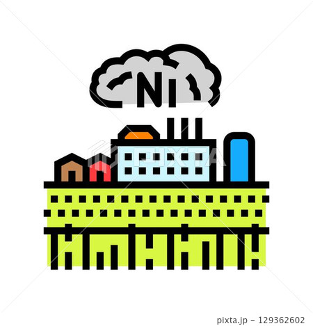 agricultural fields contaminated nickel nearby factories color icon vector illustration 129362602
