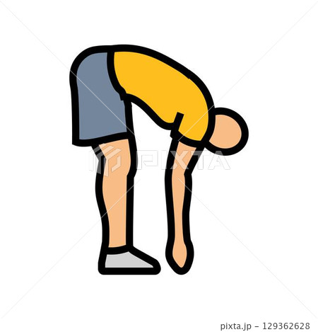 toe touch stretch spine curvature color icon vector illustration 129362628