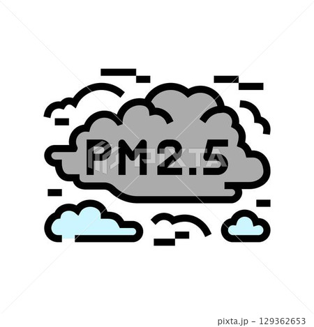 smog cloud labeled air pollution color icon vector illustration 129362653
