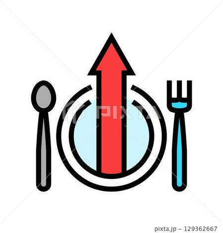 increased appetite adolescence puberty color icon vector illustration increased appetite adolescence puberty color icon vector illustration 129362667