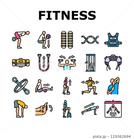 functional fitness mobility icons set vector 129362694